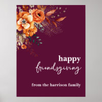 Autumnal flowers thanksgiving elegant burgundy