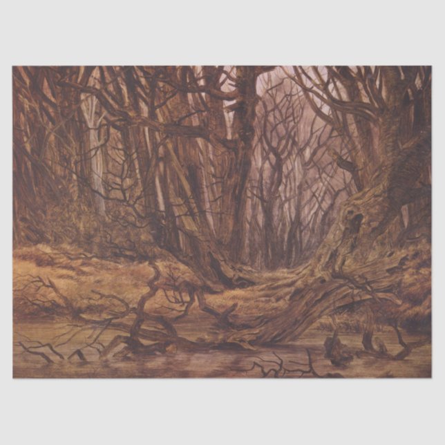 Autumnal Forest (Brown Tree Trunks) Tissue Paper (Front)