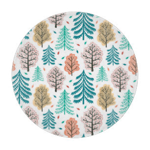 Autumnal Forest: Enchanted Seamless Scene. Cutting Board