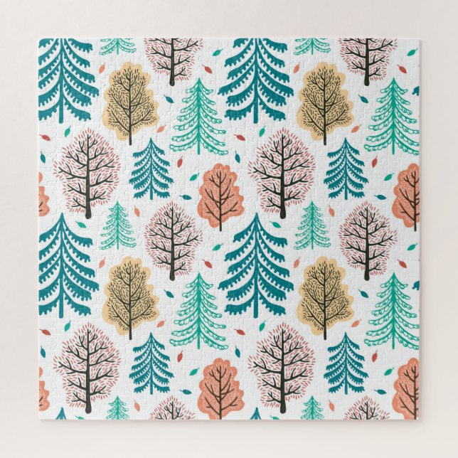 Autumnal Forest: Enchanted Seamless Scene. Jigsaw Puzzle (Vertical)