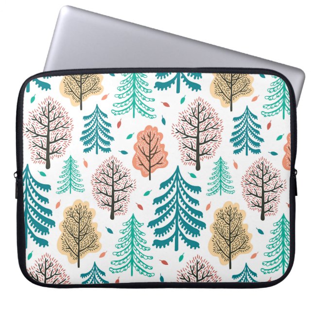 Autumnal Forest: Enchanted Seamless Scene. Laptop Sleeve (Front)