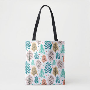 Autumnal Forest: Enchanted Seamless Scene. Tote Bag