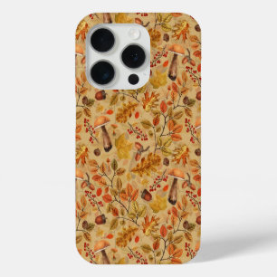 Autumnal forest on ochre iPhone 15 pro case
