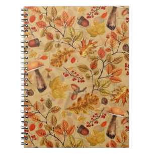 Autumnal forest on ochre notebook