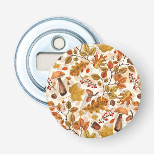 Autumnal forest on off white bottle opener