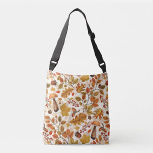 Autumnal forest on off white crossbody bag