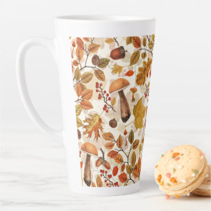 Autumnal forest on off white latte mug