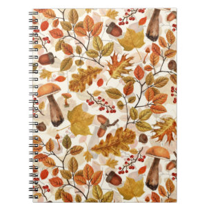 Autumnal forest on off white notebook