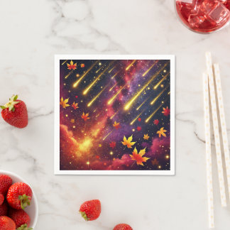 Autumnal Galaxy Meteor Shower Decoupage Napkins