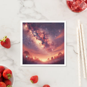 Autumnal Galaxy Milky Way Decoupage Napkins