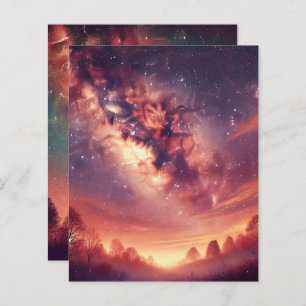 Autumnal Galaxy Milky Way  Scrapbook Paper Sheets