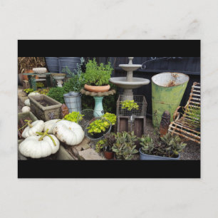 Autumnal garden postcard