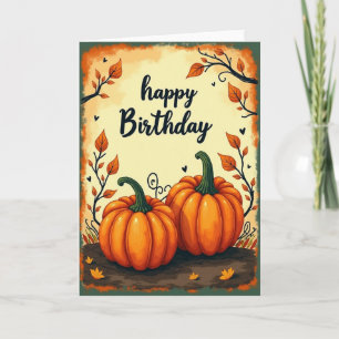 Autumnal Gourd Birthday Card