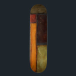 Autumnal Impressionist by Jennifer Goldberger Skateboard<br><div class="desc">Autumnal colours permeate this impressionist painting by Jennifer Goldberger. Red,  brown,  tan and dark orange populate the geometric panels that make up the background of this piece. Buy a copy today!</div>