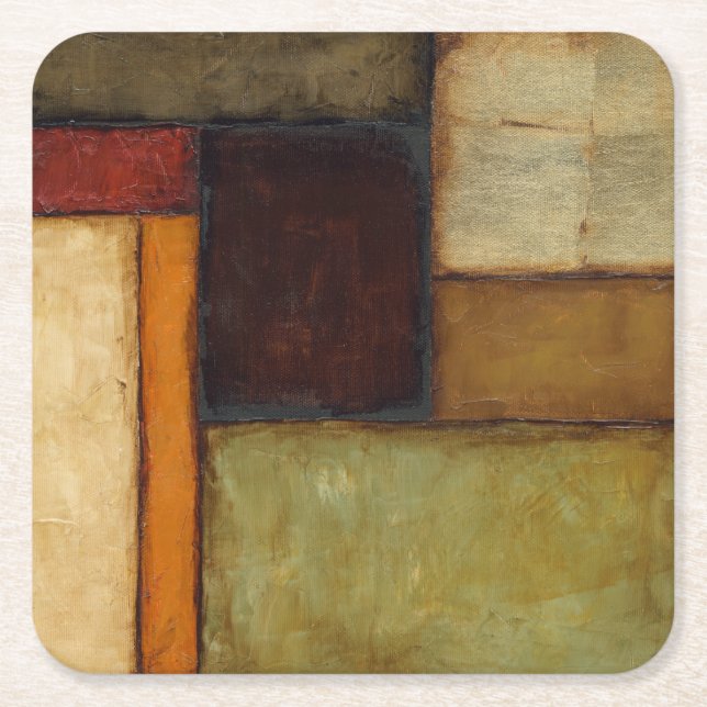 Autumnal Impressionist by Jennifer Goldberger Square Paper Coaster (Front)