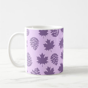Autumnal Leafs in Purple Tones - Nature Pattern Coffee Mug