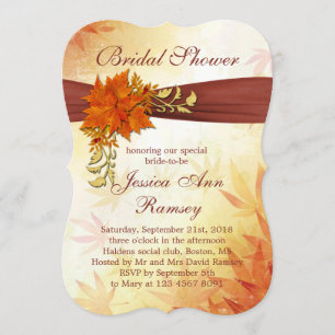 Autumnal leaves Bridal Shower Invitation