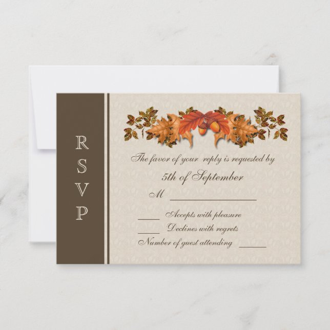 Autumnal leaves RSVP (Front)