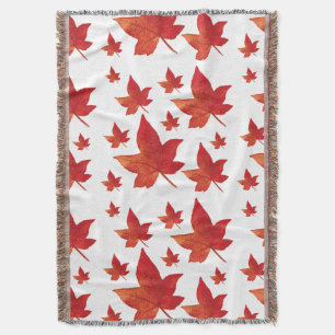 Autumnal Maple Leaf Throw Blanket