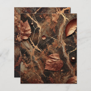 Autumnal Marble Earthy Brown Scrapbook Paper