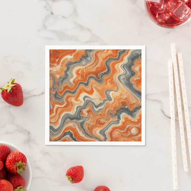 Autumnal Marble Pumpkin Spice Découpage Napkins (Insitu)