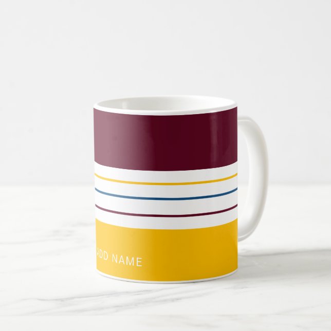 Autumnal Mulberry Amber Stripes Coffee Mug (Front Right)