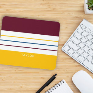 Autumnal Mulberry Amber Stripes Mouse Mat