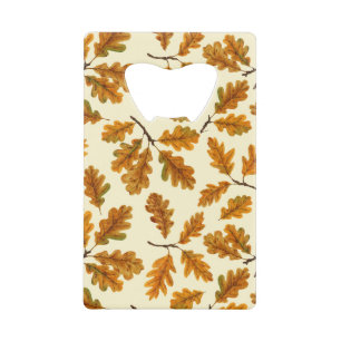 Autumnal oak leaves on off white
