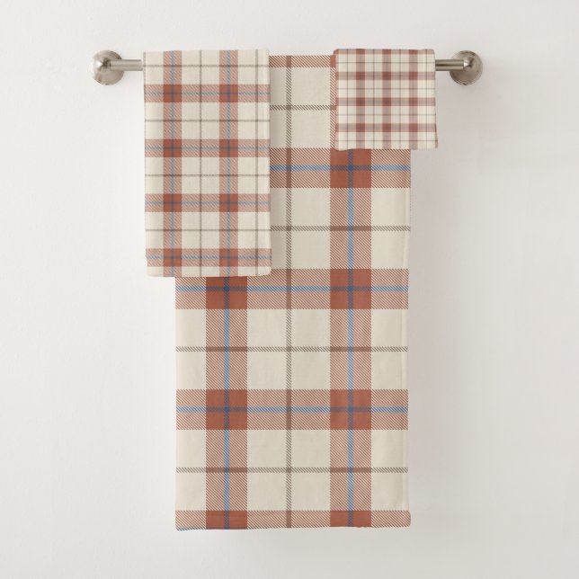 Autumnal Plaid Bath Towel Set (Insitu)
