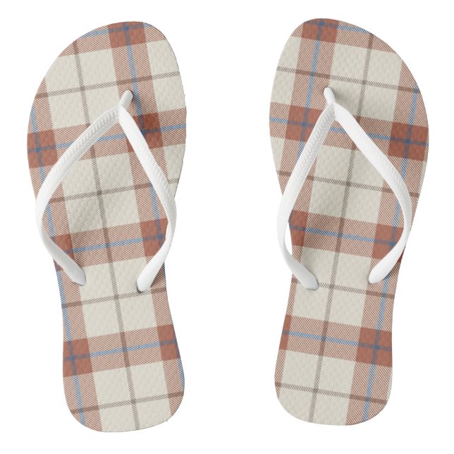 Autumnal Plaid Flip Flops (Footbed)