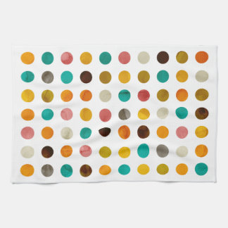 Autumnal Polka Dots Tea Towel
