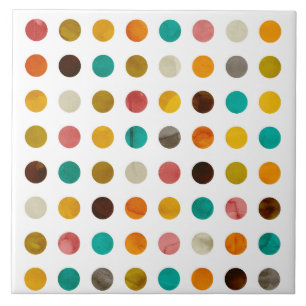 Autumnal Polka Dots Tile