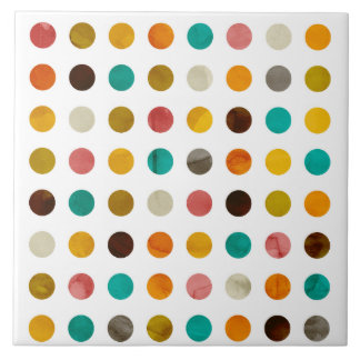 Autumnal Polka Dots Tile