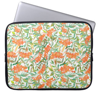 Autumnal Rowan: Floral Seamless Design Laptop Sleeve