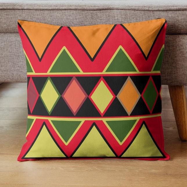 Autumnal rustic countryside Aztec Autumn fall  Cushion (Creator Uploaded)