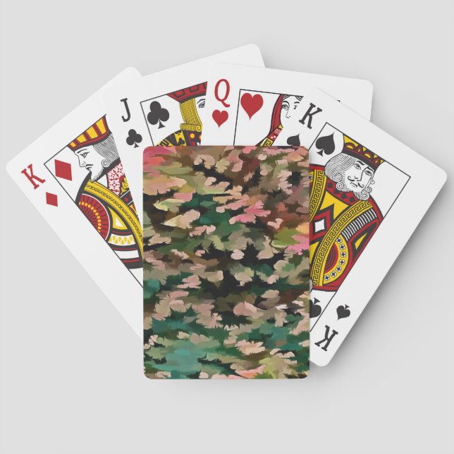 Autumnal Tones Camouflage Pattern Playing Cards (Back)
