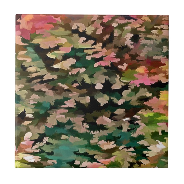 Autumnal Tones Camouflage Pattern Tile (Front)