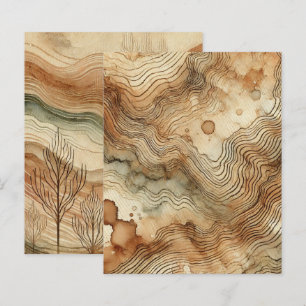Autumnal Watercolor Wood Grain Scrapbook Paper