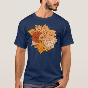 AutumnFall dried fallen leaves seasonal drawing T-Shirt