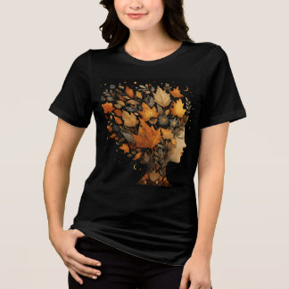 AutumnGirl Fall Leaves Tee, Boho Fall Lovers Gift Tri-Blend Shirt