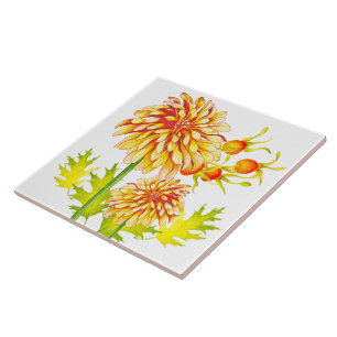 Autumn's Arrival on a Ceramic Tile