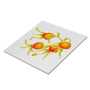 Autumn's Arrival on a Ceramic Tile (R)