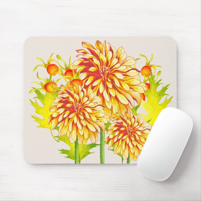Autumn's Arrival on a Mouse Pad (With Mouse)