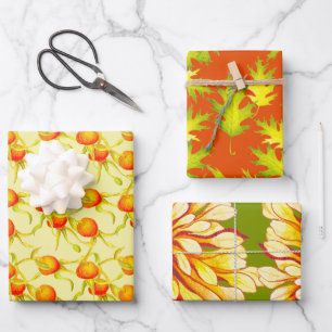 Autumn's Arrival on a Wrapping Paper Set