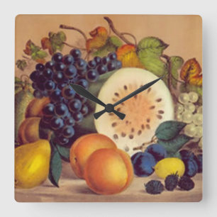 Autumn's Bounty Square Wall Clock