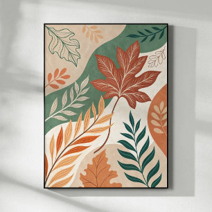 Autumn's Embrace: An Abstract Botanical Journey Poster