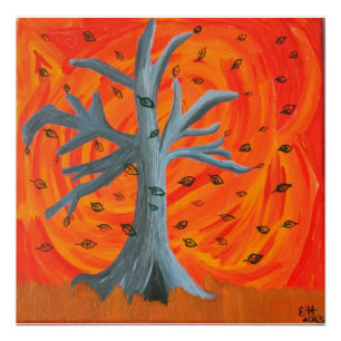 "Autumn's Fall" Acrylic Painting 20x20 Poster