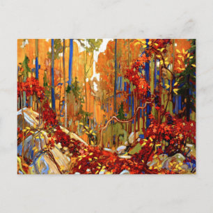Autumn's Garland, Colorful Landscape Painting Postcard