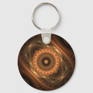 Autumn's Gold Fractal Keychain
