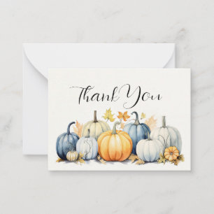 Autumn's Gratitude Colourful Pumpkin Thank You  Card